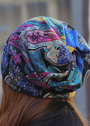 Casual Blue Print Bilayer Bonnie Hat