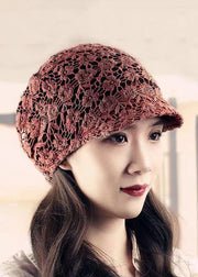 Fashion Chocolate Hollow Out Knit Bonnie Hat