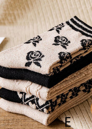 DIY Lovely bow Print thick Cashmere Crew Socks