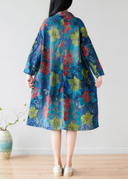 Style Green Peter Pan Collar Pockets Floral trench coats Spring