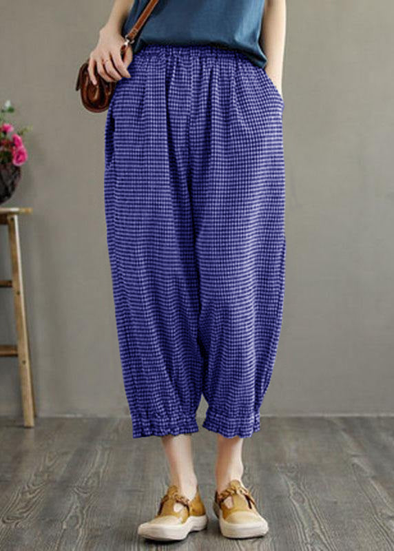 Bohemian Purple Pockets Summer Linen Pants