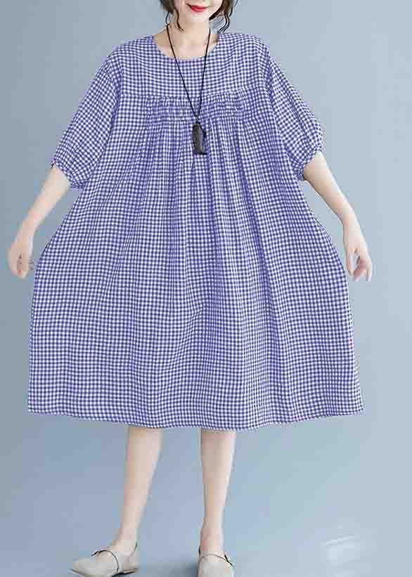 French o neck lantern sleeve clothes For Women pattern blue Dresses summer