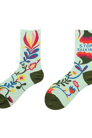 Flower Printed Cute Sweet Socks - 3 Pairs