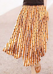 Retro checkered pattern  Pockets Linen Skirt Summer