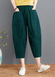 Fine Green Elastic Waist jeans Harem Pants Summer Cotton