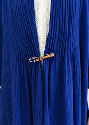 royal blue linen trench coats long cotton maxi coats 2021 fall casual outfits
