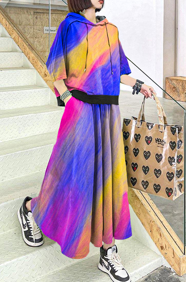 2025 New Color Geometry Spring Explosion Street Guard Two Piece Skirt