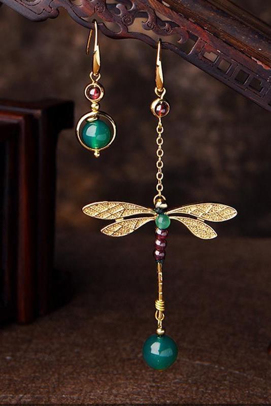 Vintage Irregular Ethnic Dragonfly Women Earrings