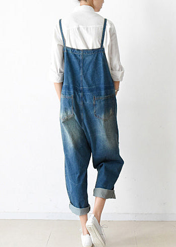2021 Herbst übergroße Denim-Overalls lässige blaue Jeans-Denim-Outfits süß