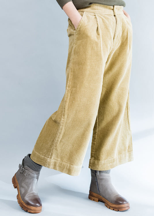 2021 khaki thick corduroy trousers loose casual wide leg pants