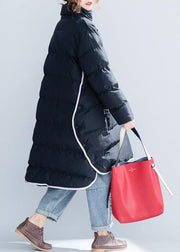2019 schwarze Baumwolljacke trendige Plus-Size-Stehkragen mit Reißverschluss Warme Taschen dicke Winter-Baumwollmäntel