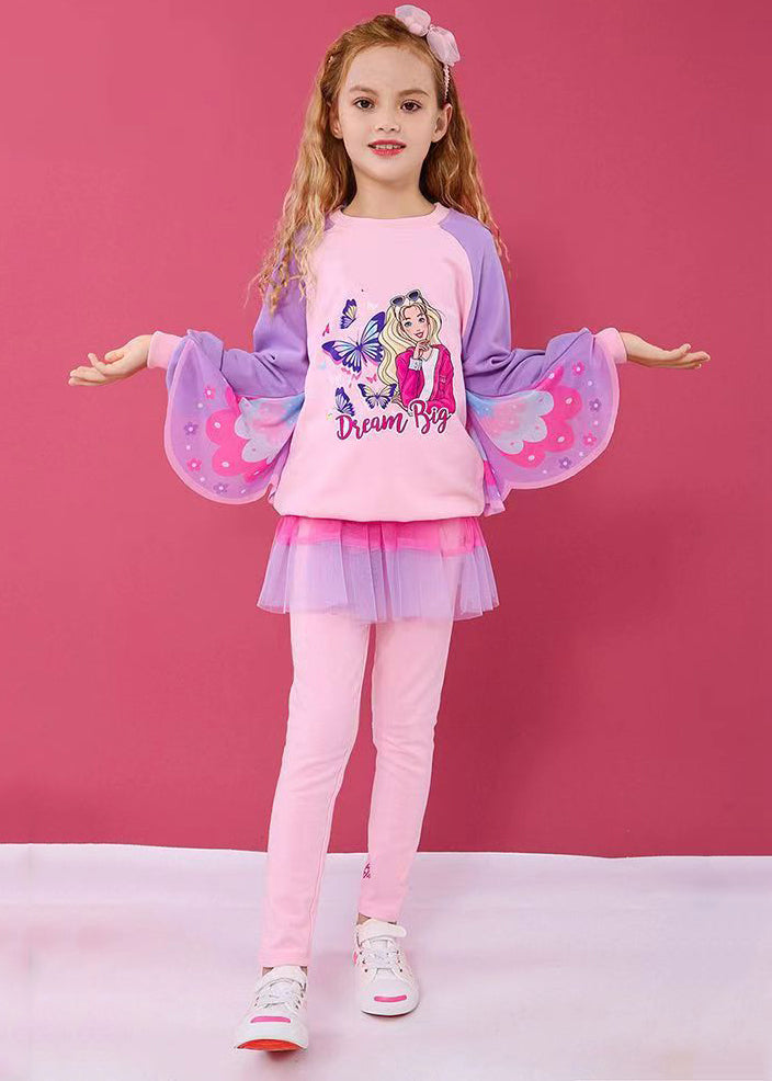 2025 Autumn Cute Princess Butterfly Wings Kids Girls Sports Two Piece Set