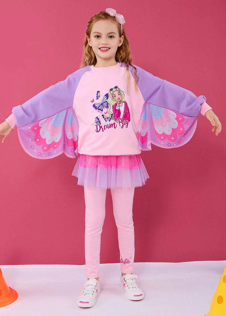 2025 Autumn Cute Princess Butterfly Wings Kids Girls Sports Two Piece Set