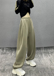 2025 Autumn New Grey Drawstring High Waist Warm Fleece Sports Beam Pants