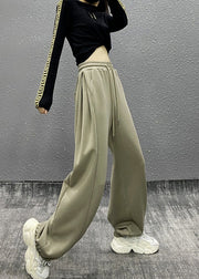 2025 Autumn New Grey Drawstring High Waist Warm Fleece Sports Beam Pants