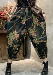 2025 Autumn New Print Elastic Waist Denim Lanterns Pants