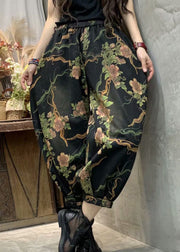 2025 Autumn New Print Elastic Waist Denim Lanterns Pants