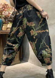 2025 Autumn New Print Elastic Waist Denim Lanterns Pants