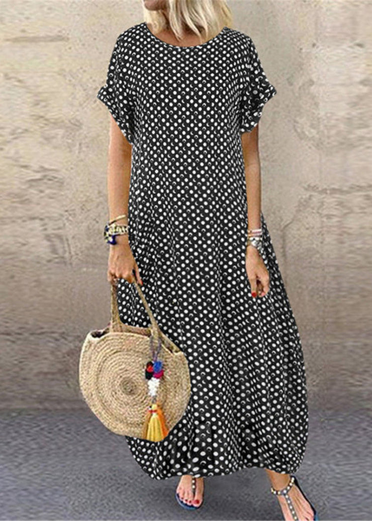 2025 Black Women Clothes Casual Big Size Plus Long Dress Summer