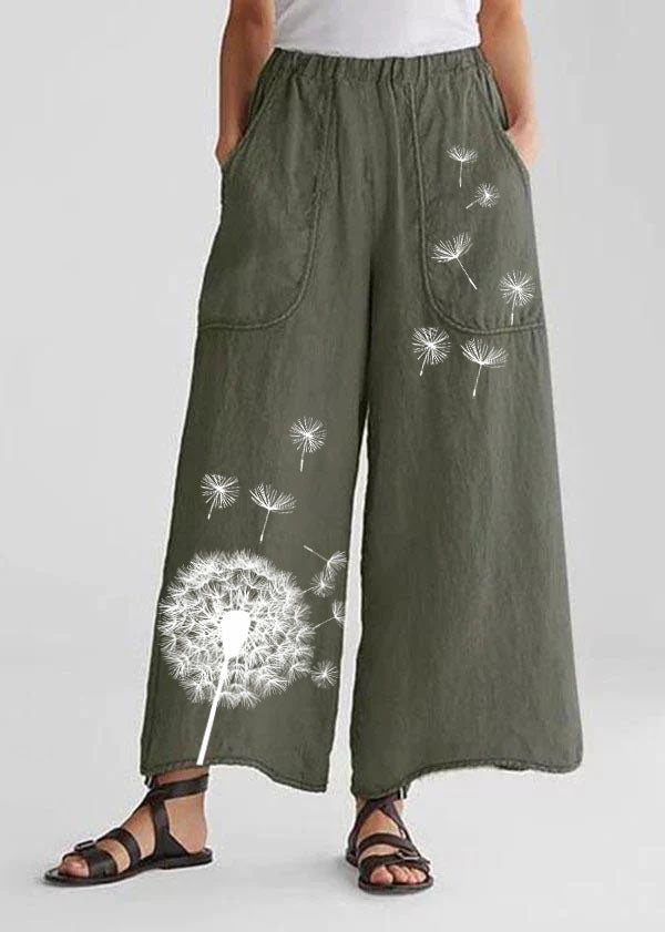 Cotton Linen Loose Wide Leg Casual Pants