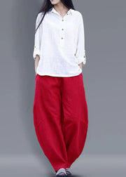 Beautiful harem pants cotton Boho Work Outfits Red long pants