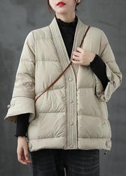 Red  V Neck Button Thick fashion Winter Duck Down Jackets