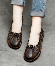 2024 Chocolate Splicing Embossed Flat Feet Shoes For Women