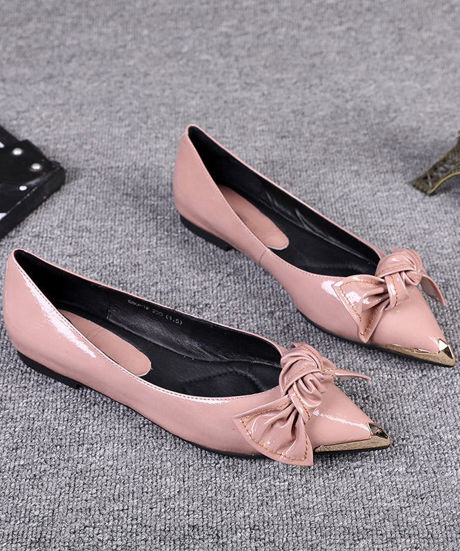 2025 French Black Pointed Versatile Bow Flat Shoes