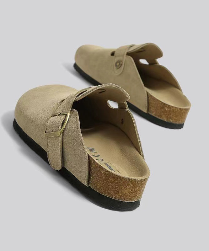 2024 New Beige Simple Versatile Lazy Baotou Slide Sandals