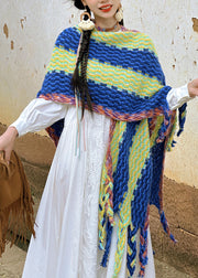 2025 New Bohemian Rainbow Tassel Cozy Warm Shawl