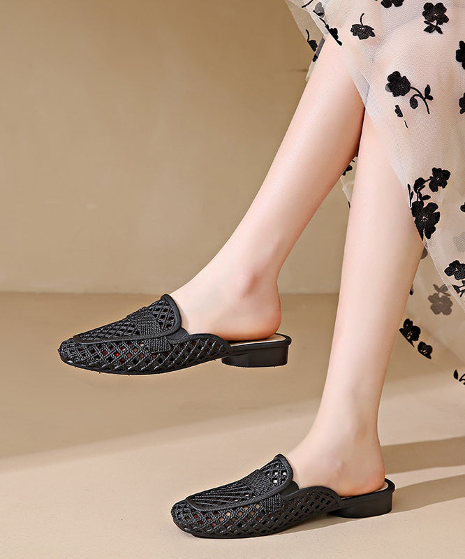 2025 New Fashion Apricot Hollow Out Breathable Slide Sandals