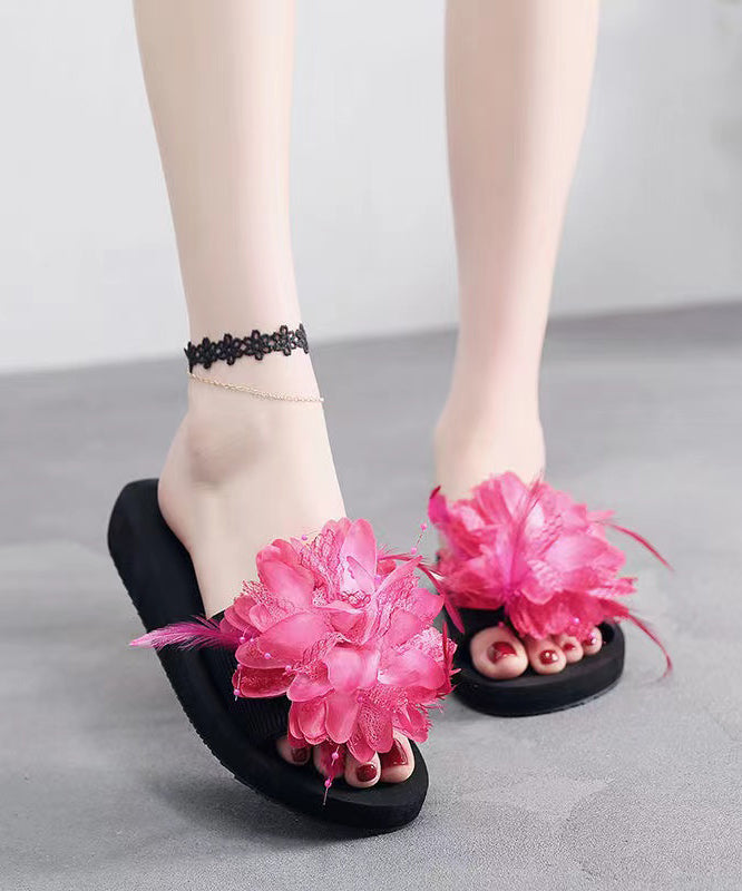 2024 New Fashionable Flower Beach Slide Sandals Peep Toe