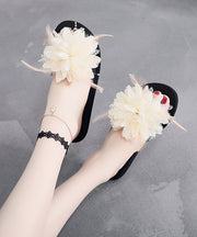 2024 New Fashionable Flower Beach Slide Sandals Peep Toe