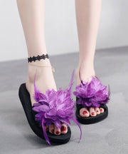 2024 New Fashionable Flower Beach Slide Sandals Peep Toe