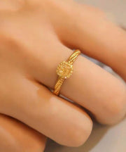 2025 New Gold Overgild Zircon Crystal Rings