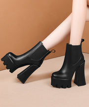 2025 New Khaki Splicing Platform High Heel Boots