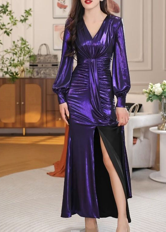 2024 New Sexy V-neck Slim Fit Wrap Hip Dress Long Sleeves