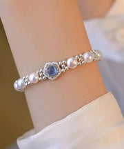 2024 New Sterling Silver Pearl Crystal Bracelet