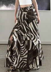2024 New Summer Zebra Pattern Fashion Skirts Side Open