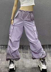 2025 New White Gradient Drawstring Thin Beam Pants Summer