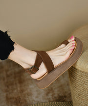 2025 Summer Navy Platform Soled Cross Strap Suede Sandal