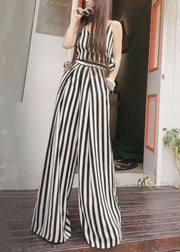 2025 Summer New Thin Black White Striped Wide Leg Pants