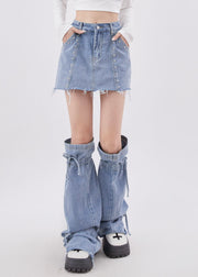 2025 New American Style Denim Short Skirt Leg Two-Piece Set