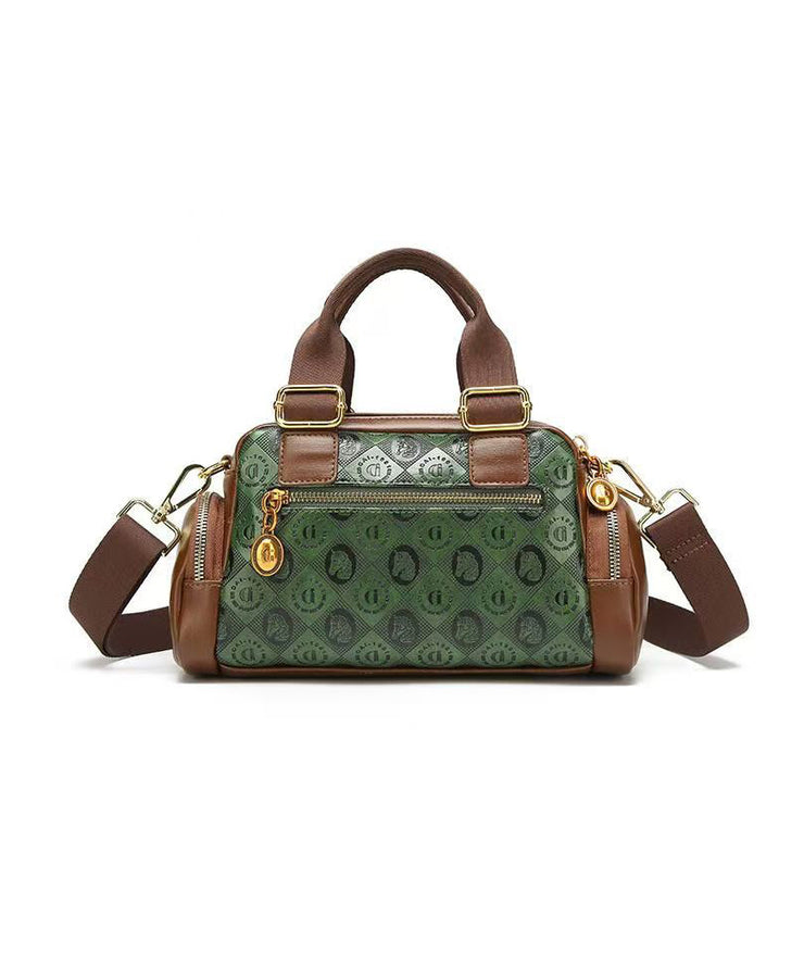 2025 New Versatile Green Calf Leather Satchel Handbag