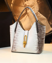 2025 New White Large Capacity Calf Leather Tote Handbag