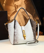 2025 New White Large Capacity Calf Leather Tote Handbag