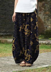 2024 cotton and linen women's Chinese style ramie wild pants yoga Green-Cashew pants