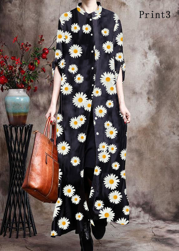 Comfy Italian Black Print5 Long Silk Dress Cardigan - Limited Stock