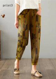 Women print1 Cotton Linen Summer Pants