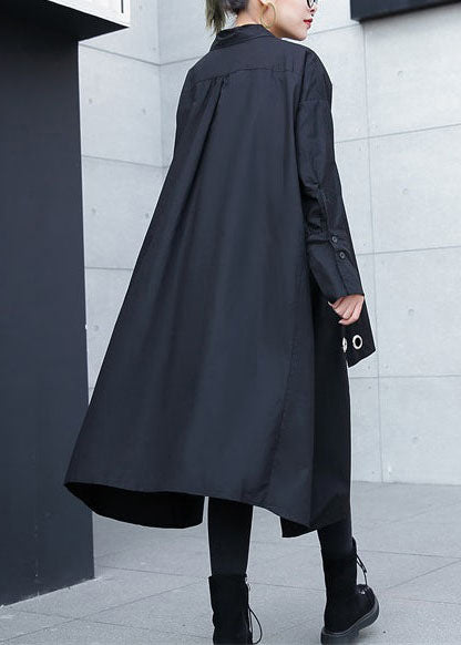 vintage black Midi cotton pullover plus size traveling blouse vintage hollow outlow high design cotton blouses